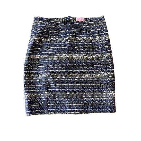 Lilly Pulitzer Womens Multicolor Striped Tweed Knee Length Pencil Skirt Size 4 - Picture 5 of 11